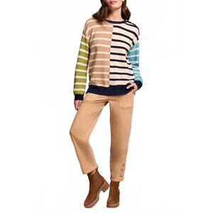 NEW TRIBAL long sleeve crew neck sweater in ice latte